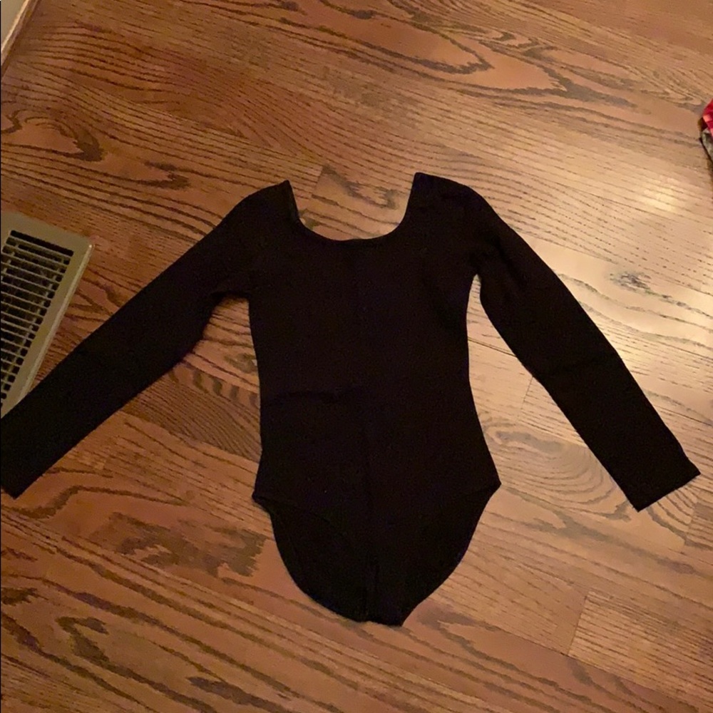 Girls danskin size large long sleeve black leotard